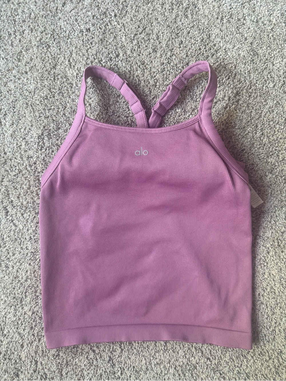 ALO Yoga Pink Ribbed Tank Top - Picture 3 of 5
